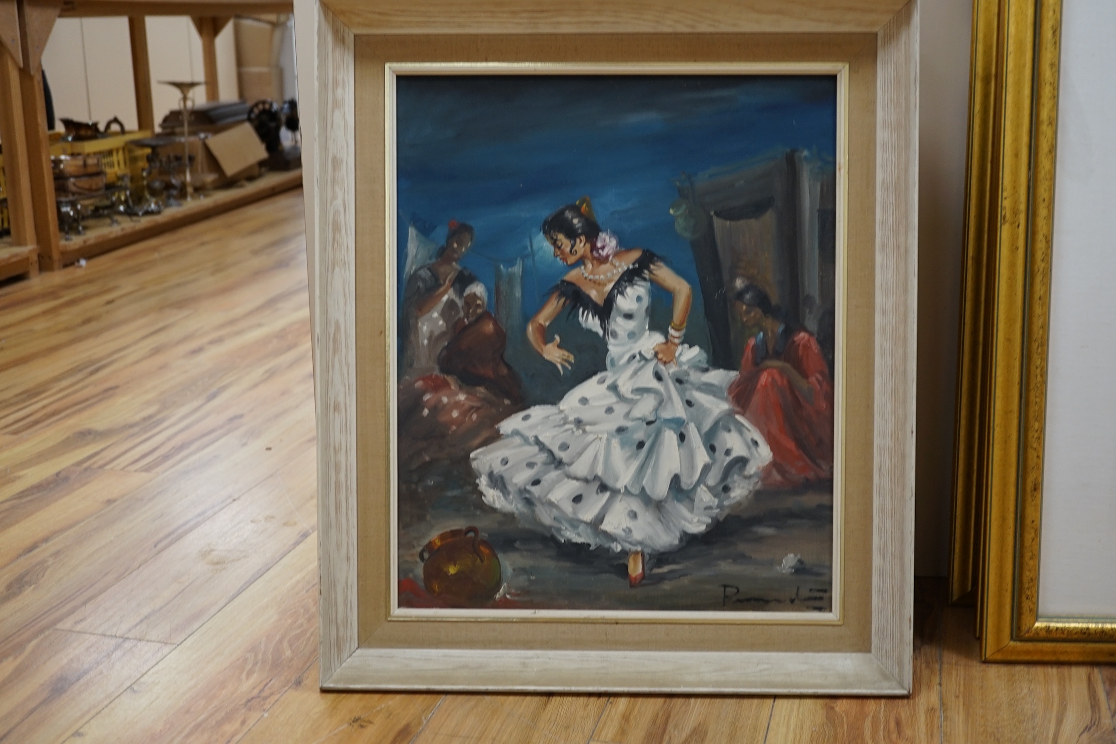 Spanish School, oil on canvas, Flamenco dancer, 55 x 45cm.